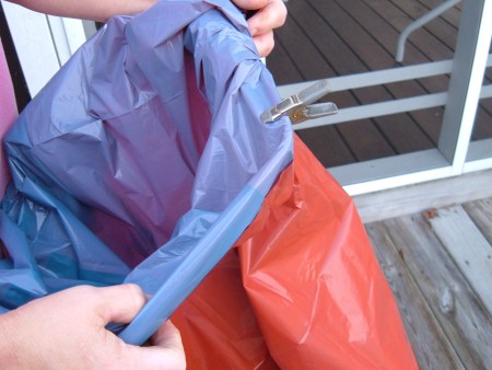 Bag Holder for Picking Up Litter - place clamps