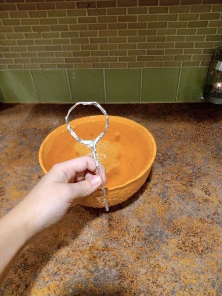 Big Soap Bubbles - rolled foil bubble wand