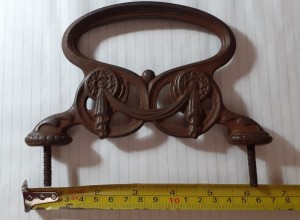 A decorative cast iron handle.