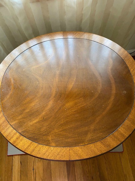 The top of a side table.