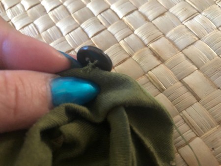 Buttoned Headband for Masks - wrap thread around the buttons