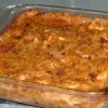 The baked chicken and dressing casserole.