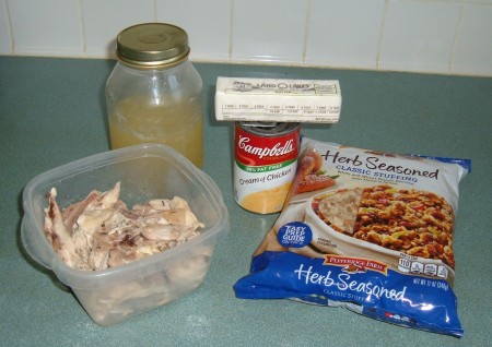 Ingredients for Chicken and Dressing