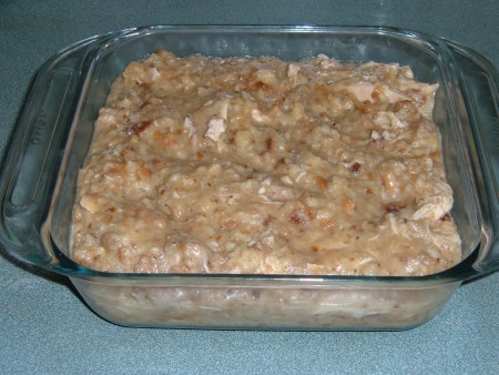 The casserole before baking.