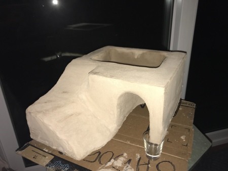 The smoothed out styrofoam structure.