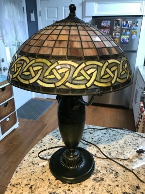 Value of Quoizel Table Lamp? - earth tone stained glass lamp