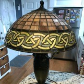 Value of Quoizel Table Lamp? - earth tone stained glass lamp