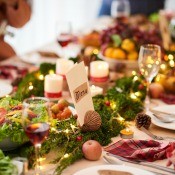 A beautiful table at Christmastime.