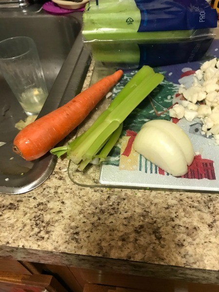 Vegetables for use in broccoli cauliflower cheese soup.