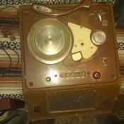 A 1948 Crescent Line Recorder on a blanket.