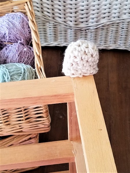 Converting a Drawer Unit Into a Footstool - one bootie in place on leg