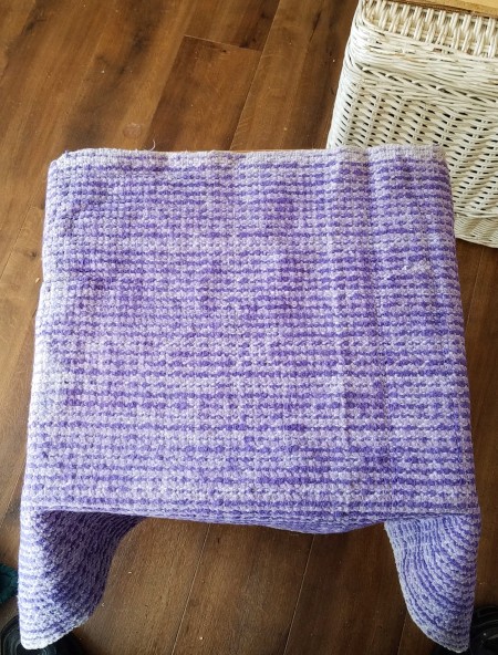 Converting a Drawer Unit Into a Footstool - rug lying over the drawer unit