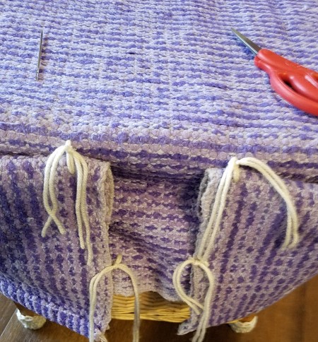 Converting a Drawer Unit Into a Footstool - tying the mitered corners in second spot