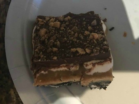 A slice of peanut butter pie fudge.