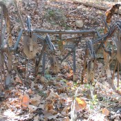 An old rusted piece of farm equipment.