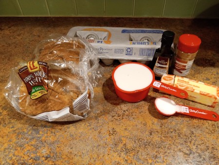 Ingredients for French toast.