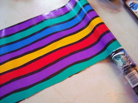 A roll of wrapping paper.