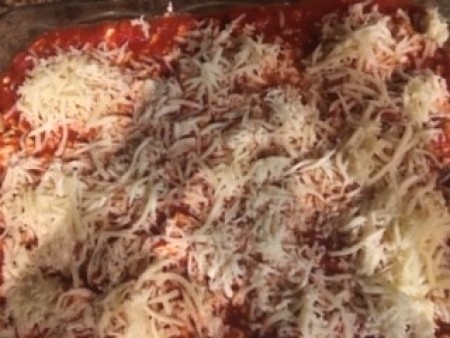 A pan of paghetti pie