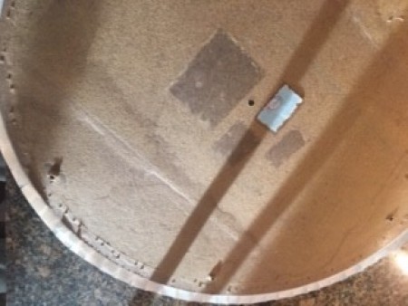 The underside of a table.