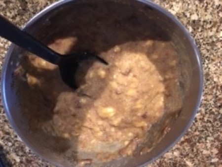 The mixed up batter in a bowl.