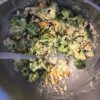 The mixed broccoli salad in a bowl.