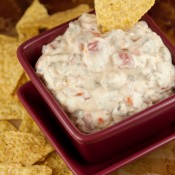 A dip with canned tomatoes and cream cheese.