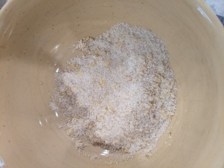 The sugar and lemon zest mixed together.