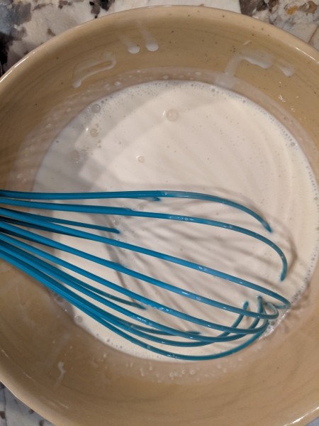 Mixing up the wet ingredients for the scones.