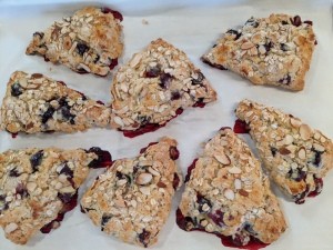 The finished blueberry scones.