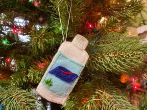 Felt Hand Sanitizer Ornament - bottle of hand sanitizer ornament