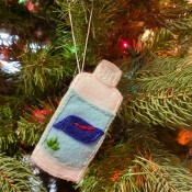 Felt Hand Sanitizer Ornament - bottle of hand sanitizer ornament