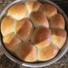 The completed pan of rolls.