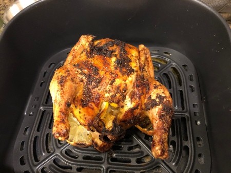 The game hen in an air fryer.