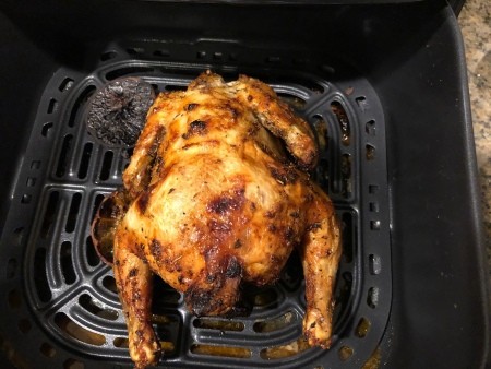 The game hen in an air fryer.