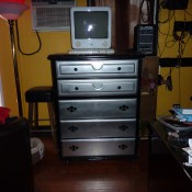 A refurbished chest of drawers.