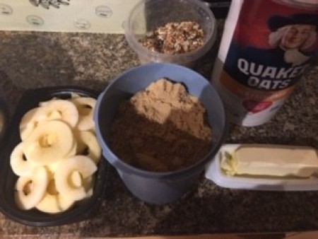 Ingredients for making Individual Apple Crisp