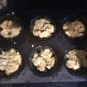 Individual Apple Crisps in a muffin tin.