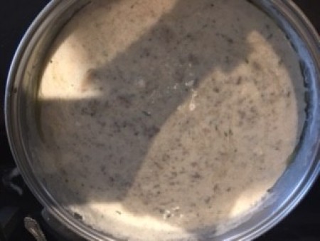 The stroganoff sauce in an Instant Pot.