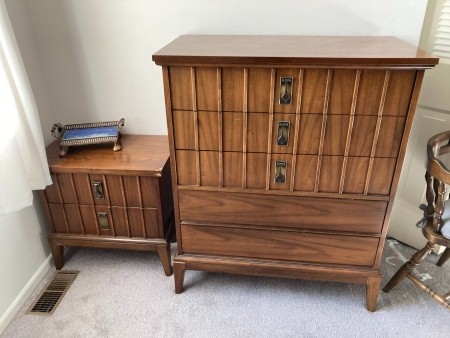 A dresser and night stand.