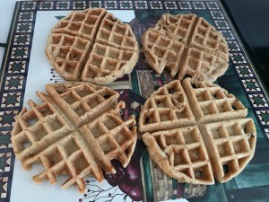 Several finished waffles.