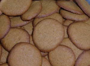 A collection of ginger snaps.