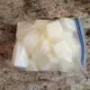 A bag of frozen buttermilk cubes.