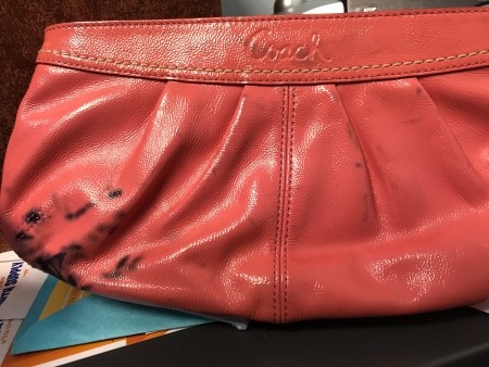 Removing an Ink Stain on a Vinyl Purse? - Coach purse with stains