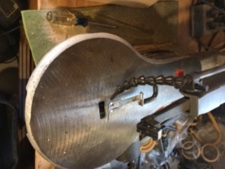 Cutting out the sides of the quilt rack.