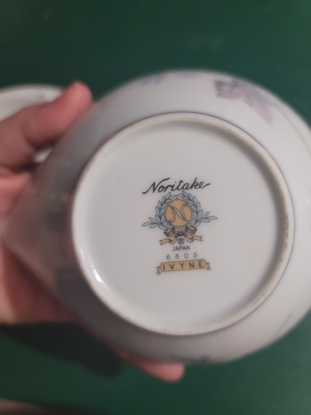 The back of a china plate.