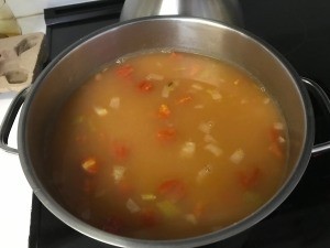 A pot of bean soup.