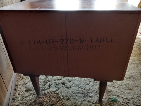 The back of a nightstand.