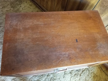 The top of a nightstand.