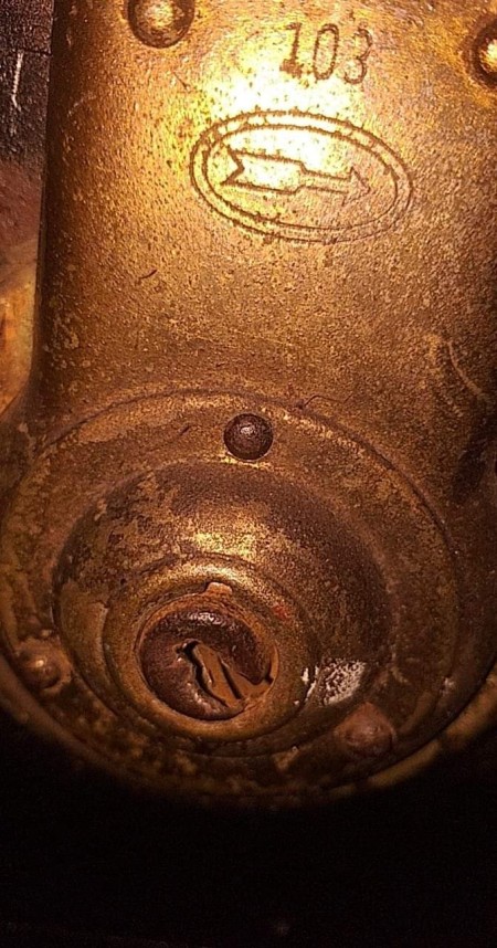 The lock on a trunk.