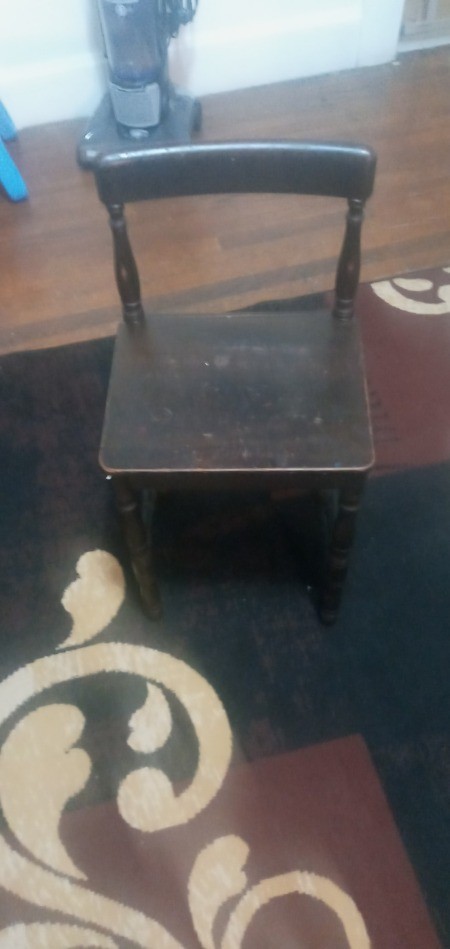 An old wooden chair.
